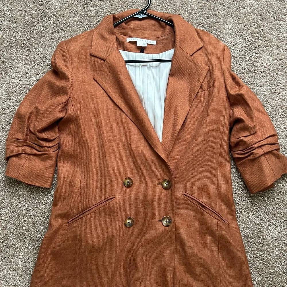 Veronica Beard Rust Double-Breasted Blazer - Picture 2 of 6